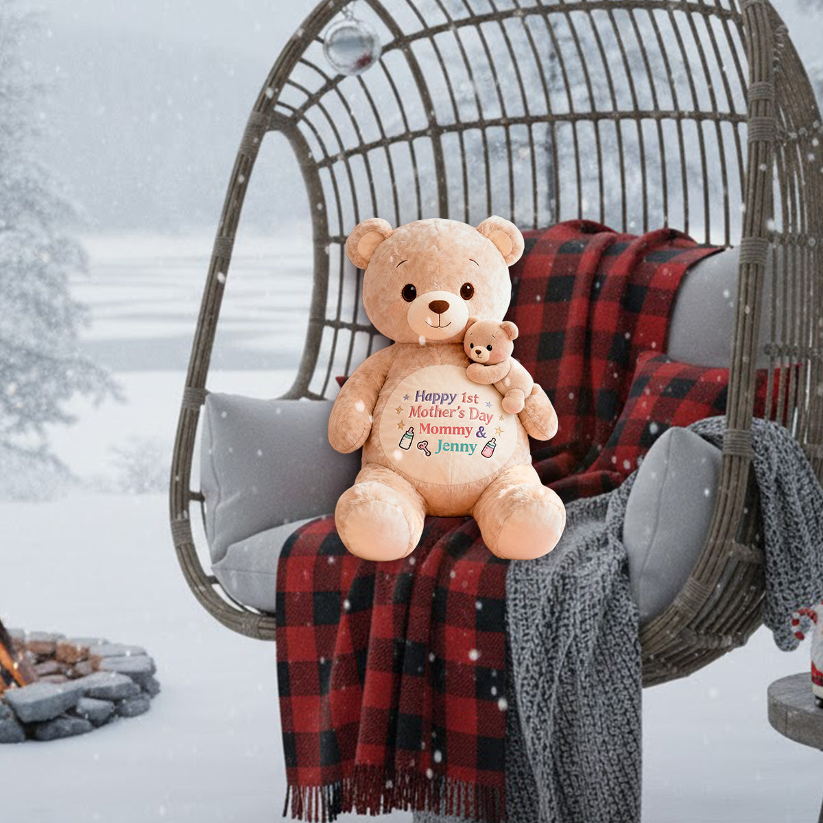 Happy 1st Mother's Day - Personalized Mother Premium Faux Fur Pillow