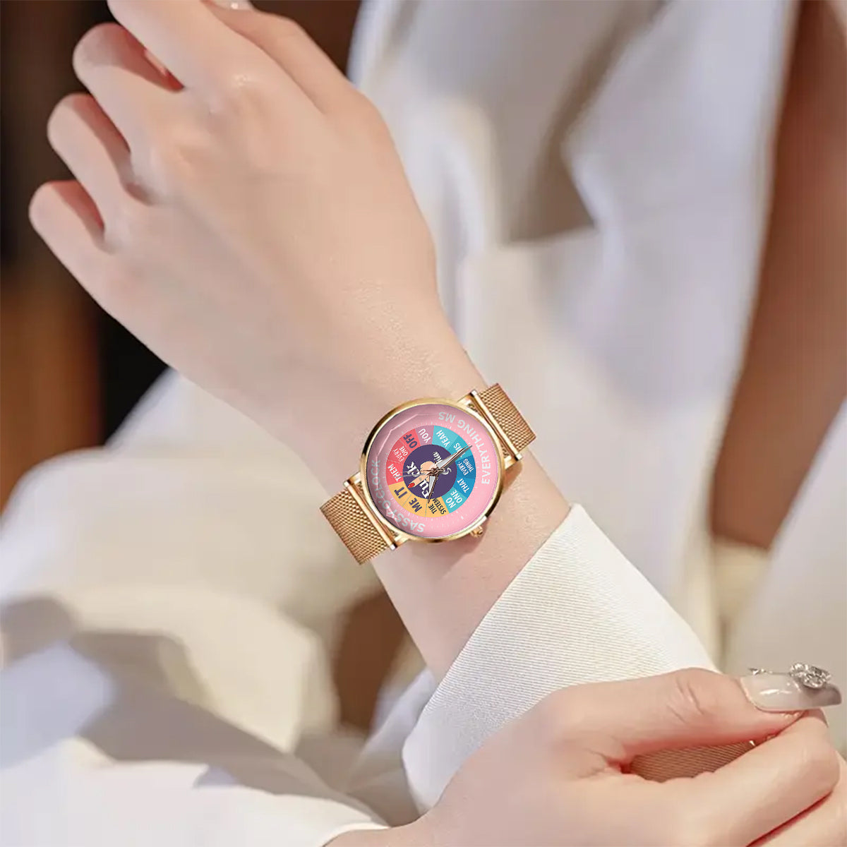 F*ck O'Clock Watch, Funny Gift For Her, Friends - Personalized Sarcasm Women Hand Watch