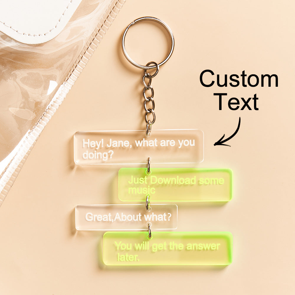 Custom Message Message Acrylic Keychain - Personalized Keychain