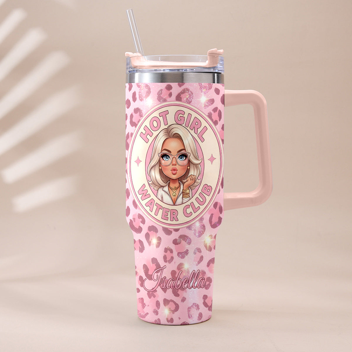 Hot Girl Water's Club, Gift for Women - Personalized Self love Tumbler With Plush Charm