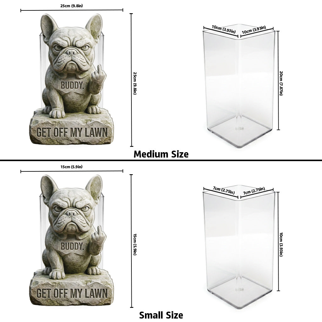 Get Off My Lawn, Custom From Any Photo - Personalized Dog Acrylic Pot