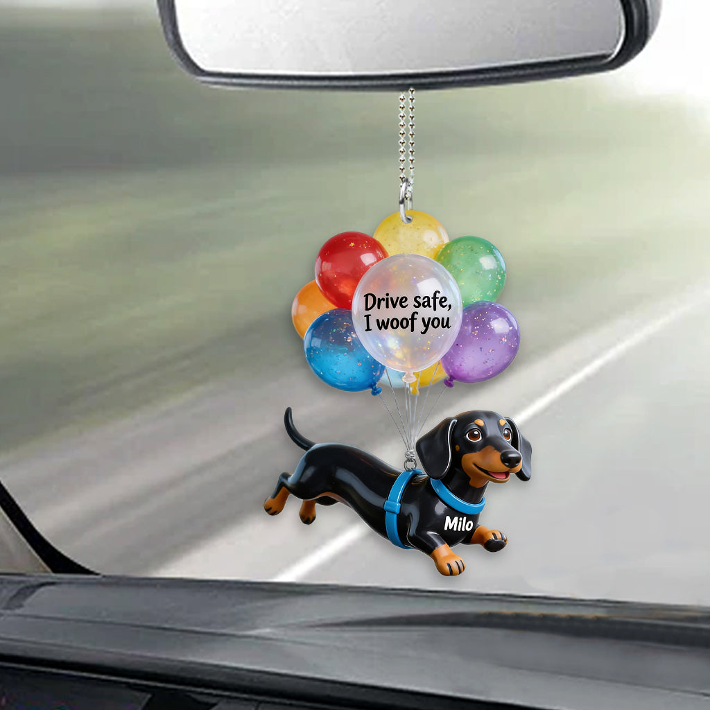 Drive Safe Balloon - Personalized Dog Transparent Car Ornament