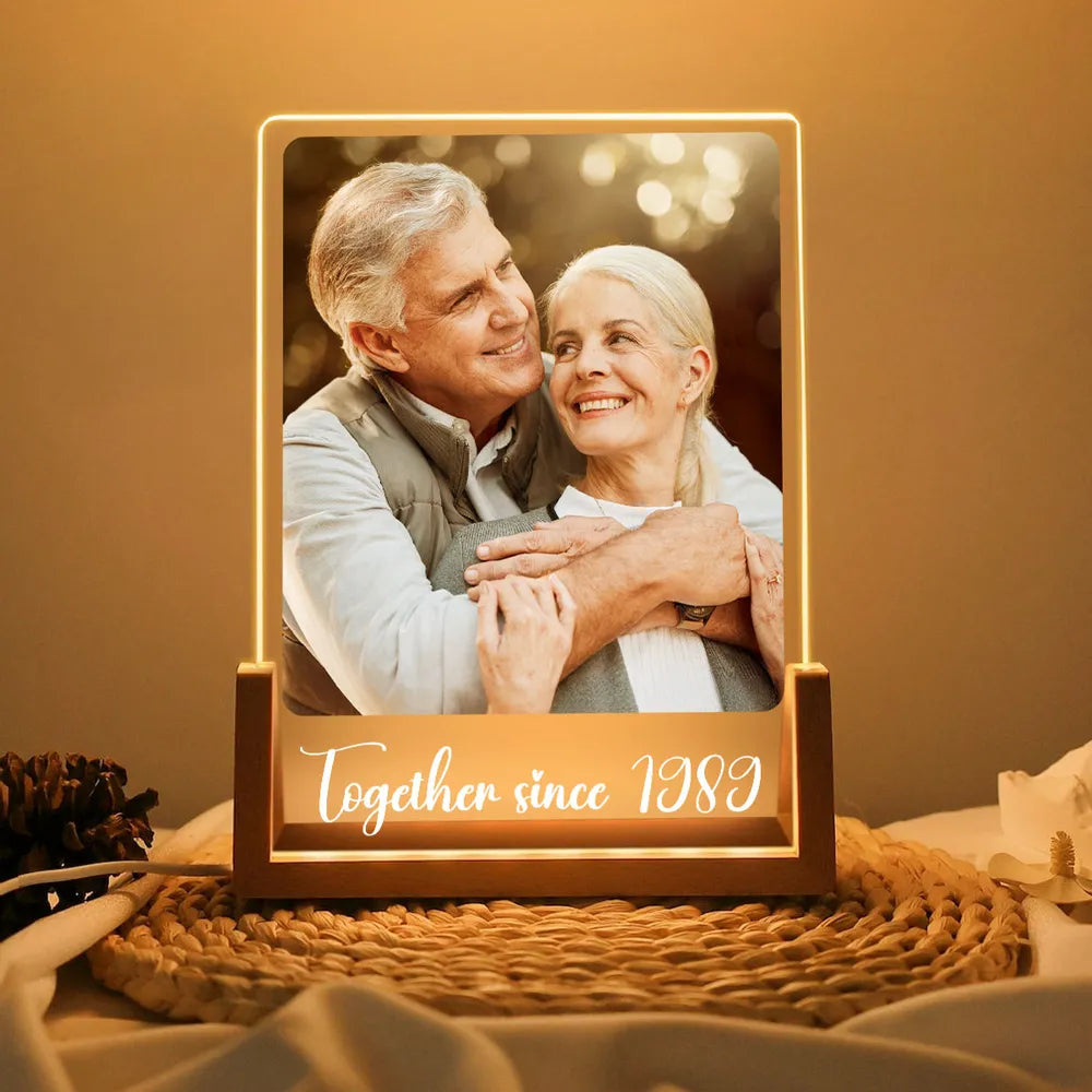You Make My Heart Smile Personalized LED Light Frame - Romantic Photo Keepsake With Cozy Ambient Light, Creative Gift