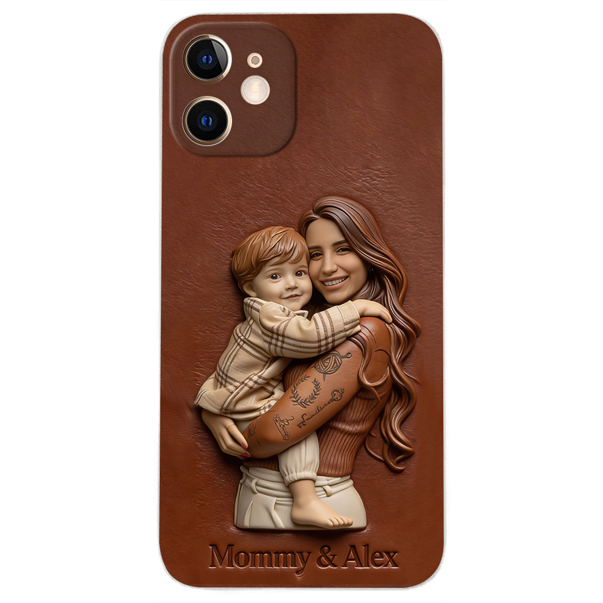 Custom Any Photo Gift For Mom, Grandma - Personalized Mother Leather Phone Case