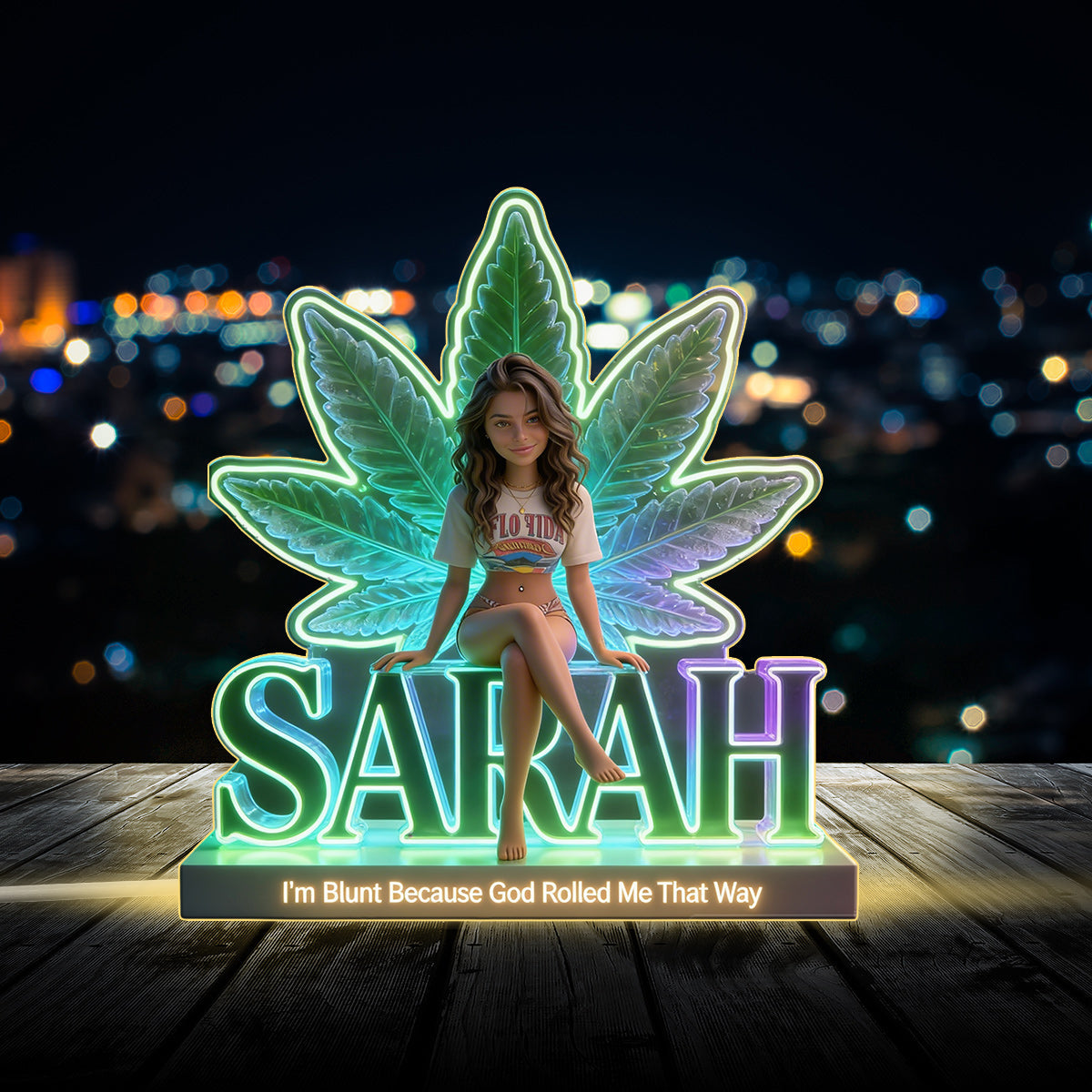 Custom Any Photo - Personalized Weed Acrylic LED Night Light