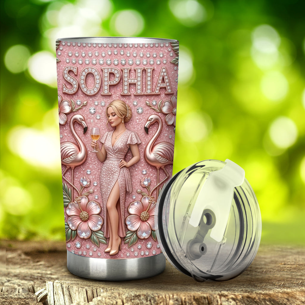 Custom Any Photo - Personalized Flamingo Tumbler