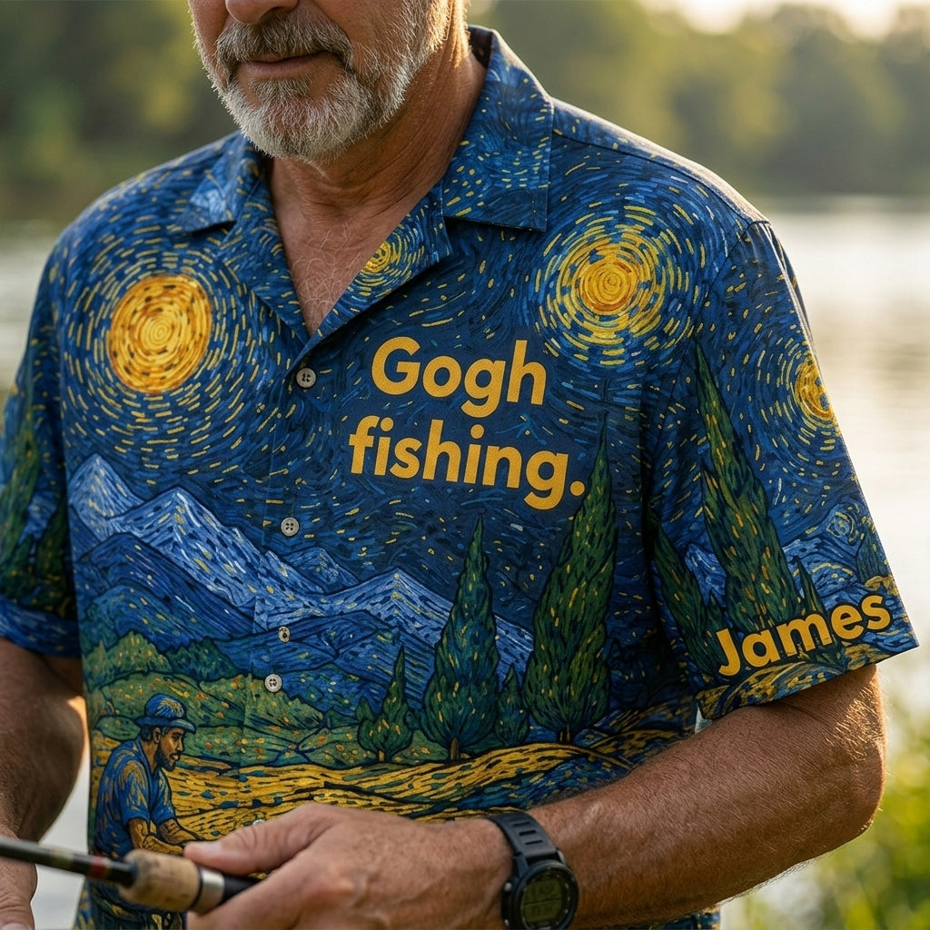 Gogh Fishing - Personalized Fishing Hawaiian Shirt