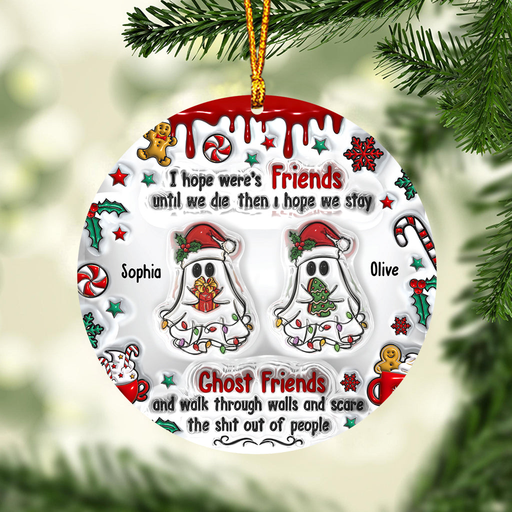 Ghost Friends Funny Christmas - Personalized Bestie Ornament