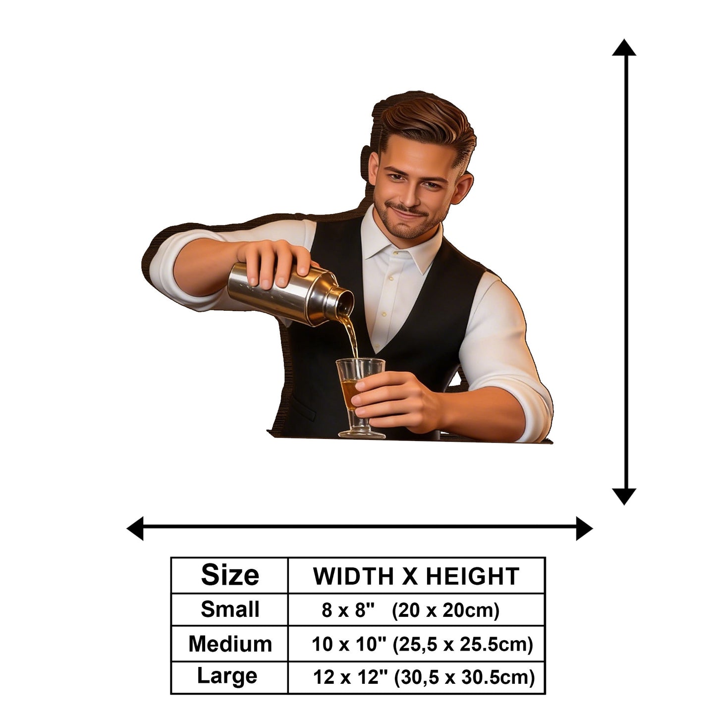 Custom Any Photo - Personalized Bartender Wooden Wall Mount Sign