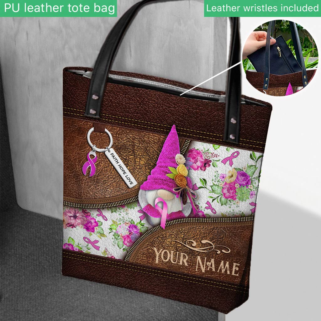 Faith Hope Love - Breast Cancer Awareness Personalized Tote Bag