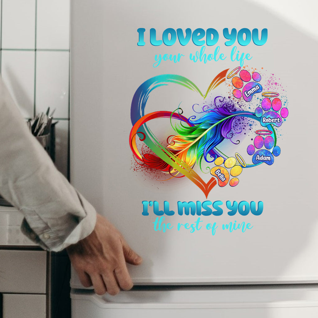 I Loved You Your Whole Life Rainbow Heart Paws Infinite Love - Personalized Dog Decal Die Cut