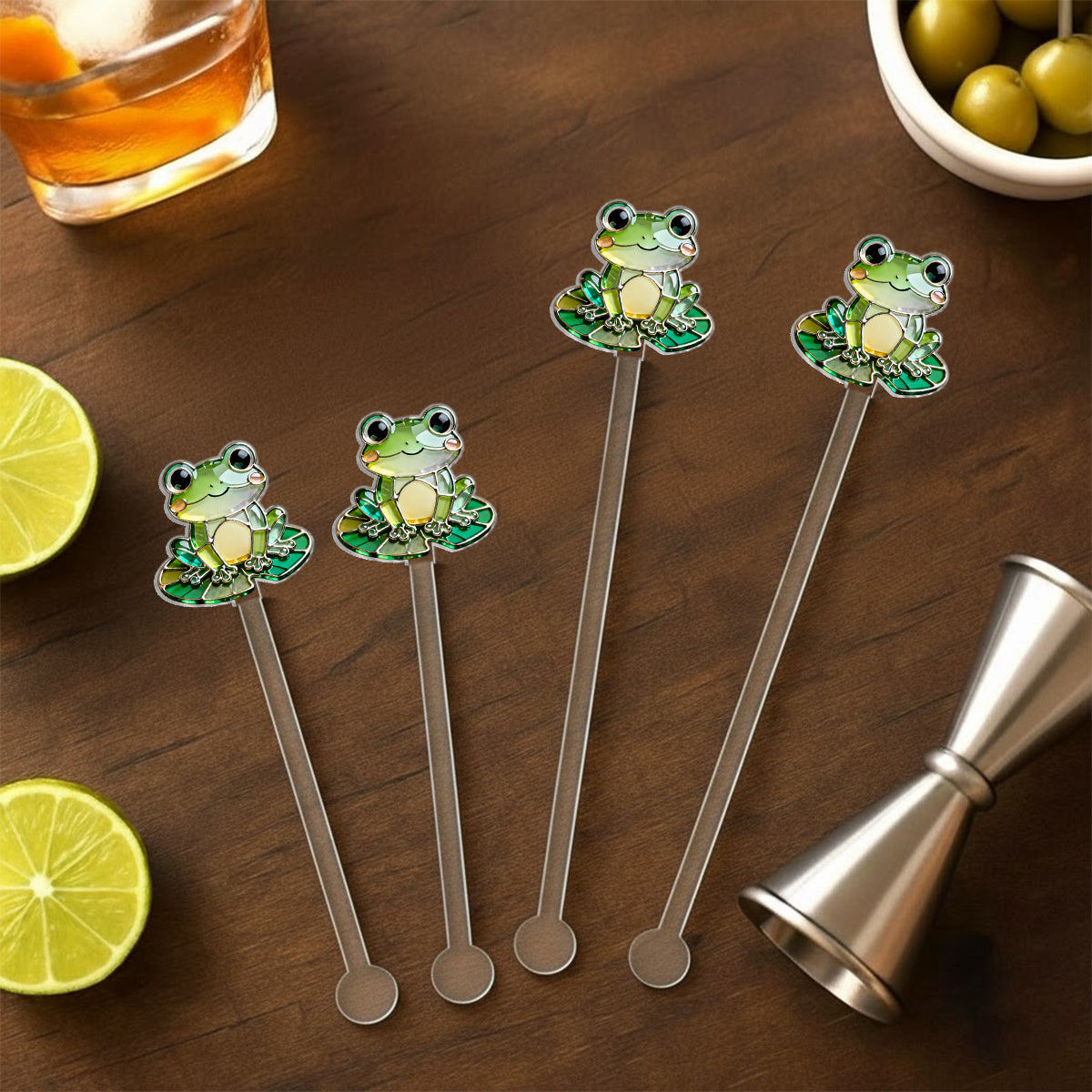 Just A Girl Who Loves Frogs - Personalized Frog Set Accent Mug with Acrylic Stirrers