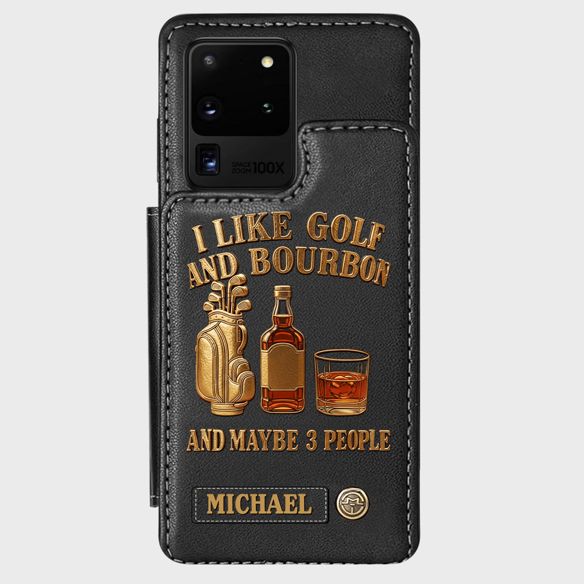 I Like Golf And Bourbon And Maybe 3 People - Personalized Golf Wallet Phone Case