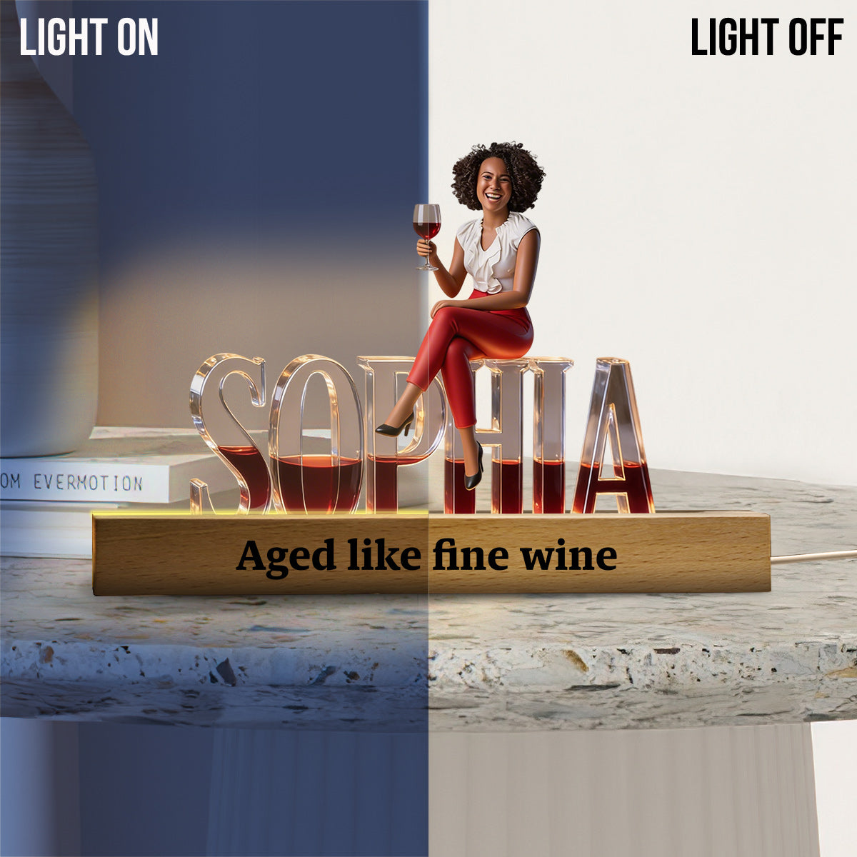 Cocktail Lovers - Personalized Cocktail Shaped Led Night Light
