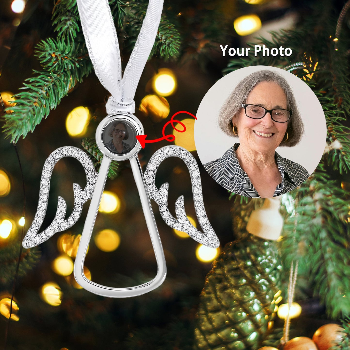 Personalized Photo Ornament - Capture Your Love in Sparkling Elegance