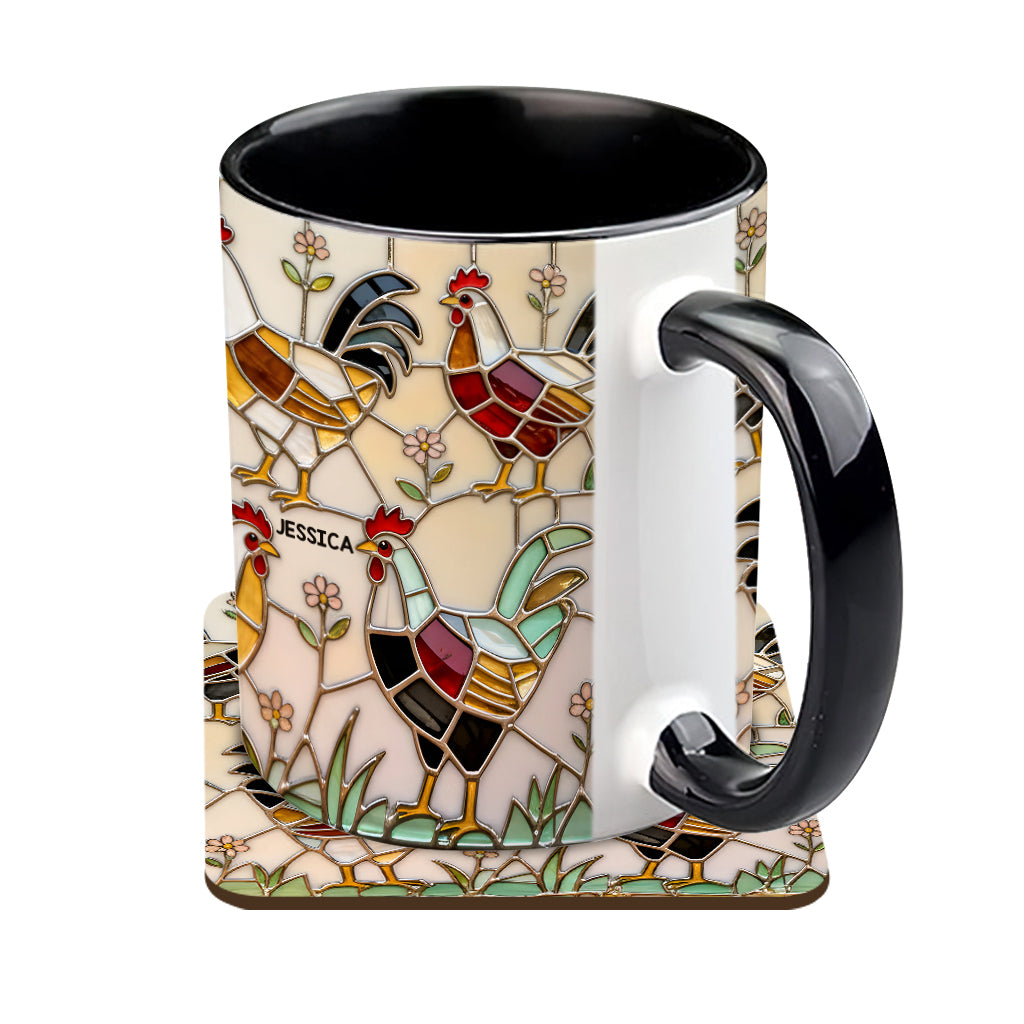 Chicken Farm - Personalized Chicken Accent Mug & Coaster