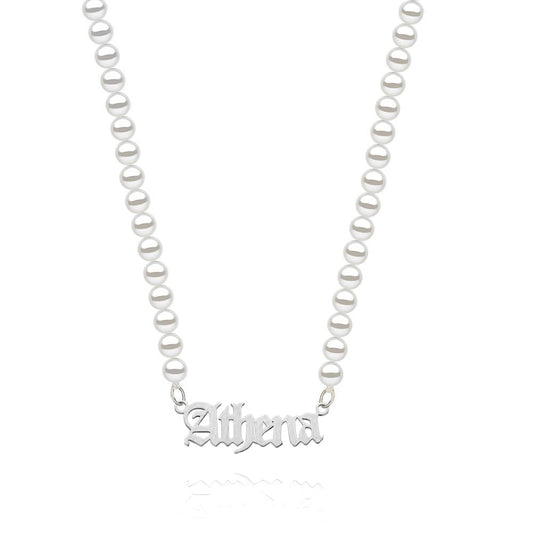 Pearl Necklace with Name - Personalized Necklace