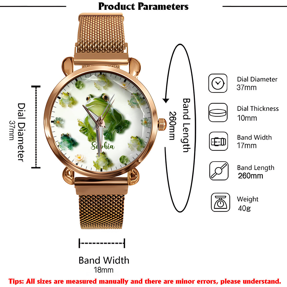 Just A Girl Who Loves Frogs - Personalized Frog Women Hand Watch