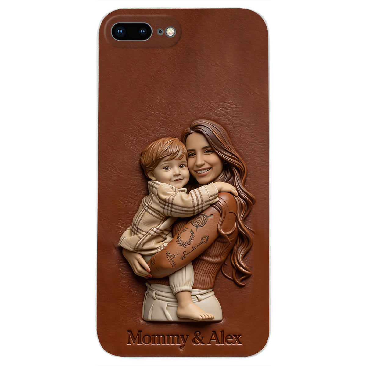 Custom Any Photo Gift For Mom, Grandma - Personalized Mother Leather Phone Case