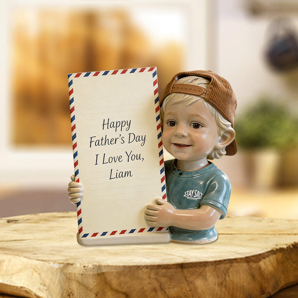 Custom Any Photo, Perfect Father's Day Gift - Personalized Kid Custom Shaped Acrylic Plaque