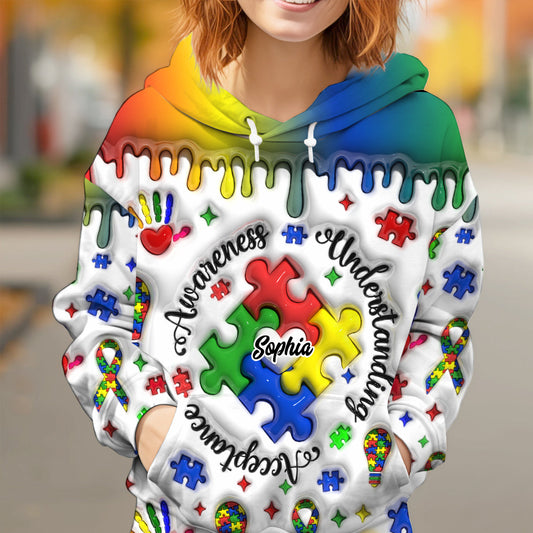 Autism Awareness - Personalized Autism Awareness All Over Shirt