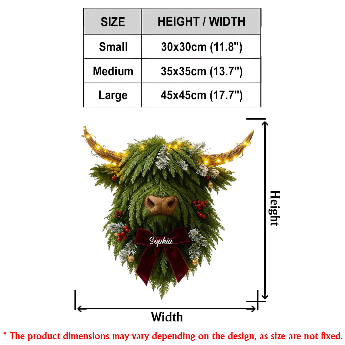 Highland Cow Wreath - Personalized Highland Cow LED Light Acrylic Sign