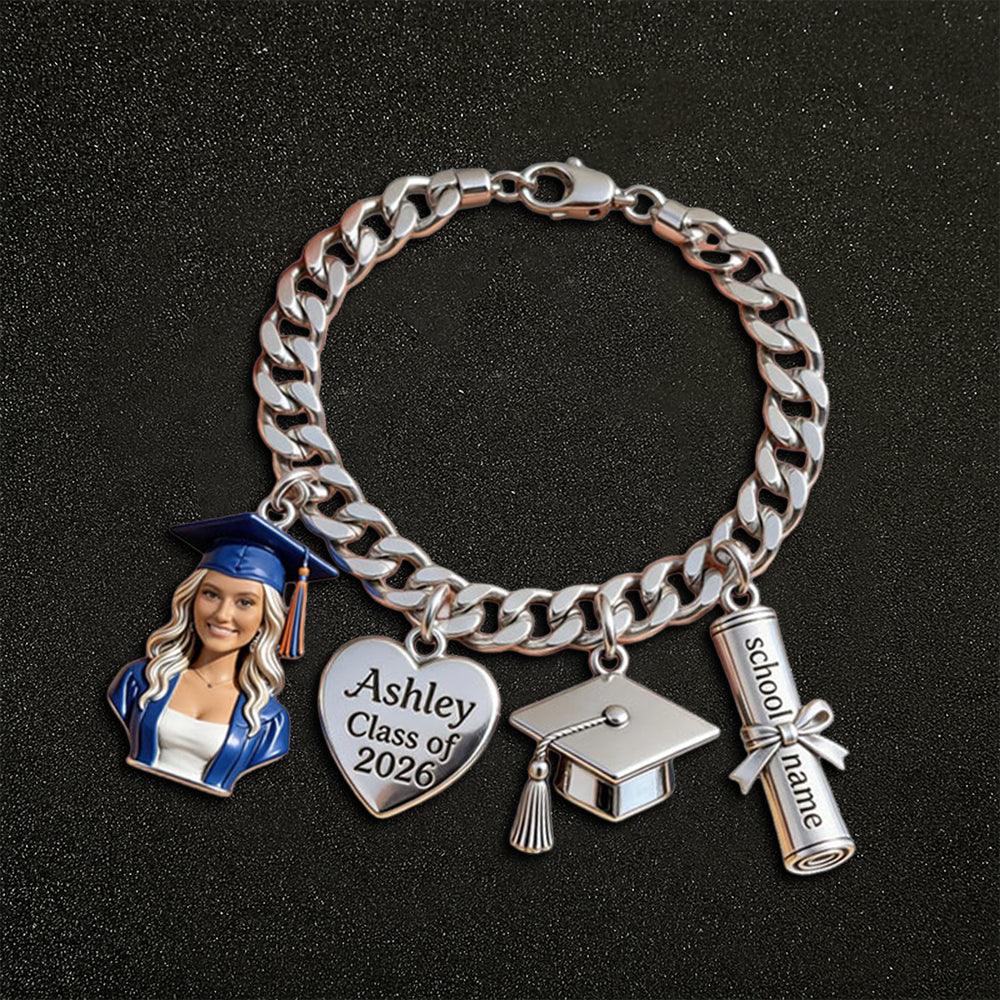 Class Of 2026 - Personalized Graduation Bracelet With Charms