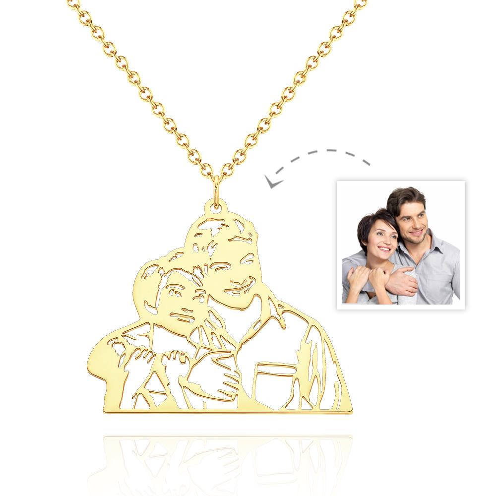 Custom Photo Line Art - Personalized Photo Necklace