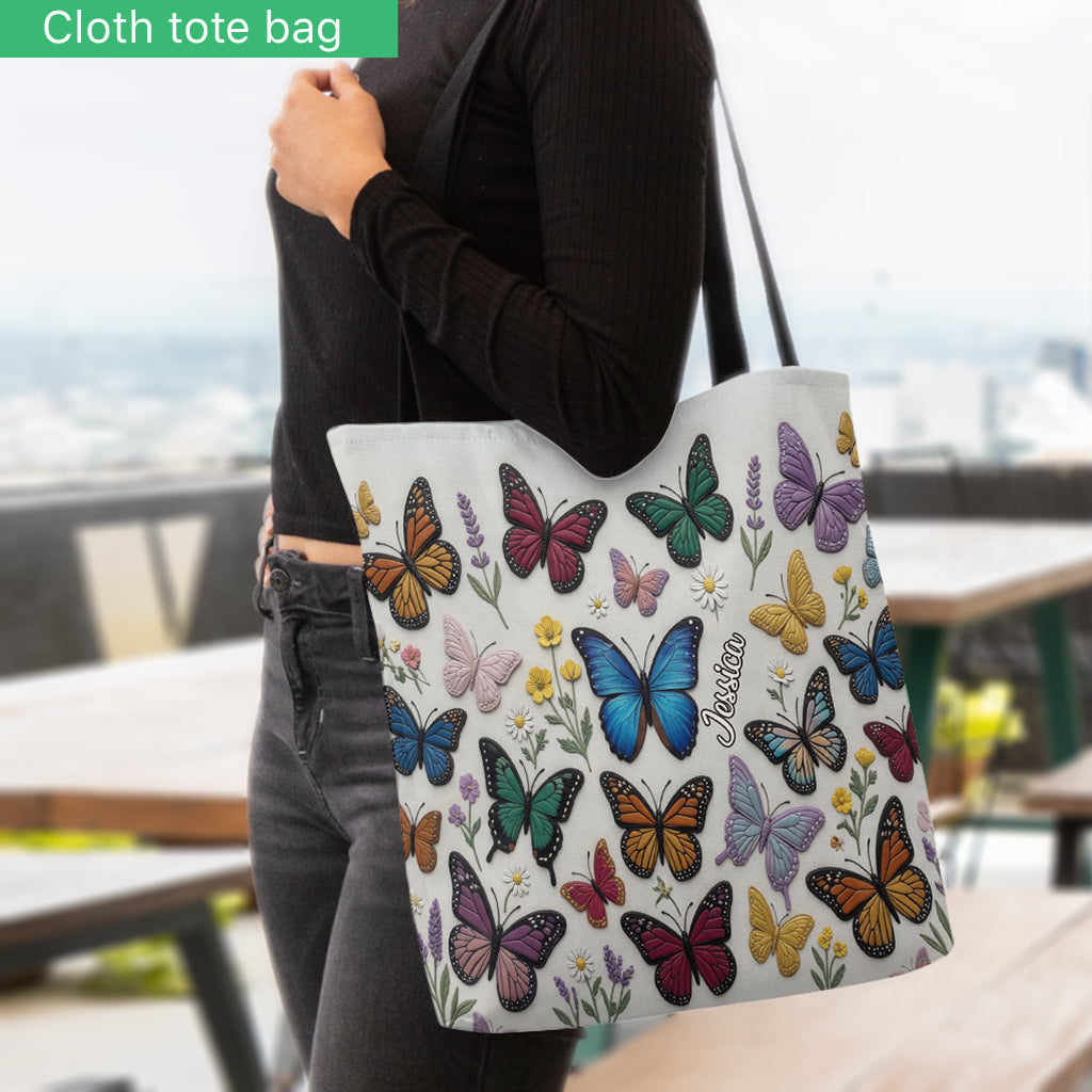 Love Butterflies - Personalized Butterfly Tote Bag