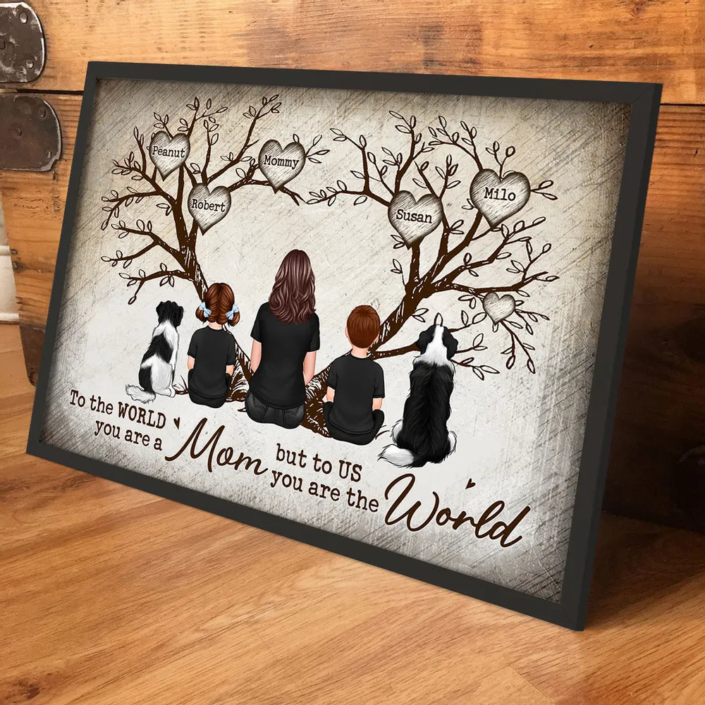 Personalized Family Hearts Poster - Custom Canvas Gift for Mom