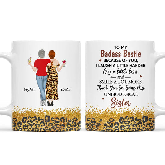 White Ceramic Mug for Best Friends – Heartfelt Unbiological Sister Gift to Share Joy