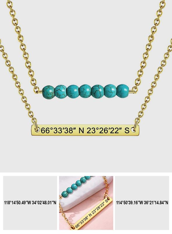 Coordinates Charm - Personalized Coordinates Necklace