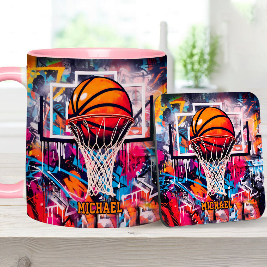 Cool Basketball Design - Personalized Basketball Accent Mug