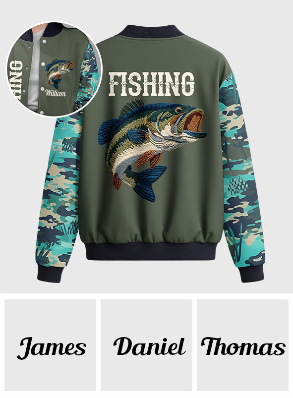 Cool Fishing - Personalized Fishing Varsity Jacket