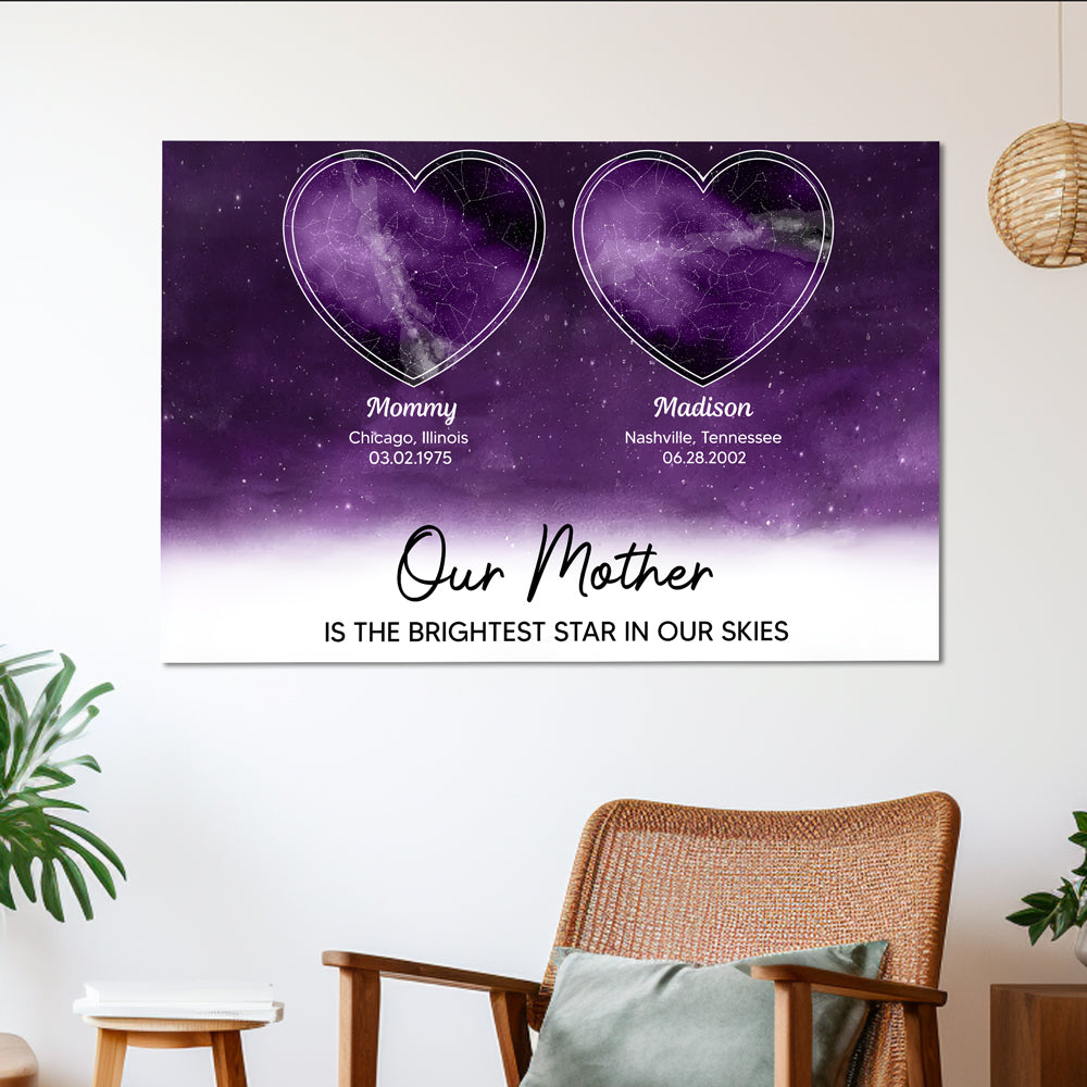 Personalized Star Map Poster/Canvas - Ideal Mother’s Day Gift