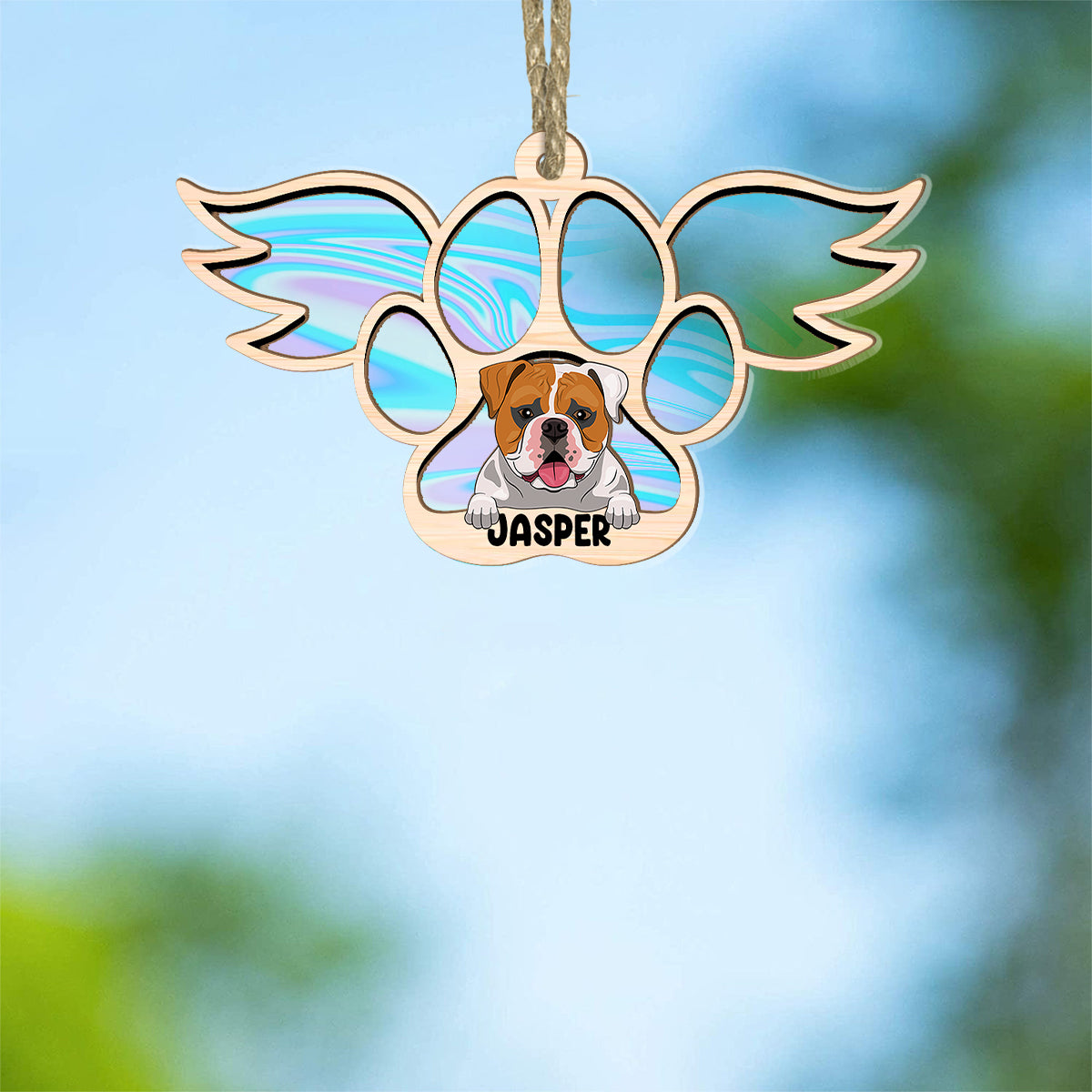 Hologram Angel - Personalized Dog Suncatcher