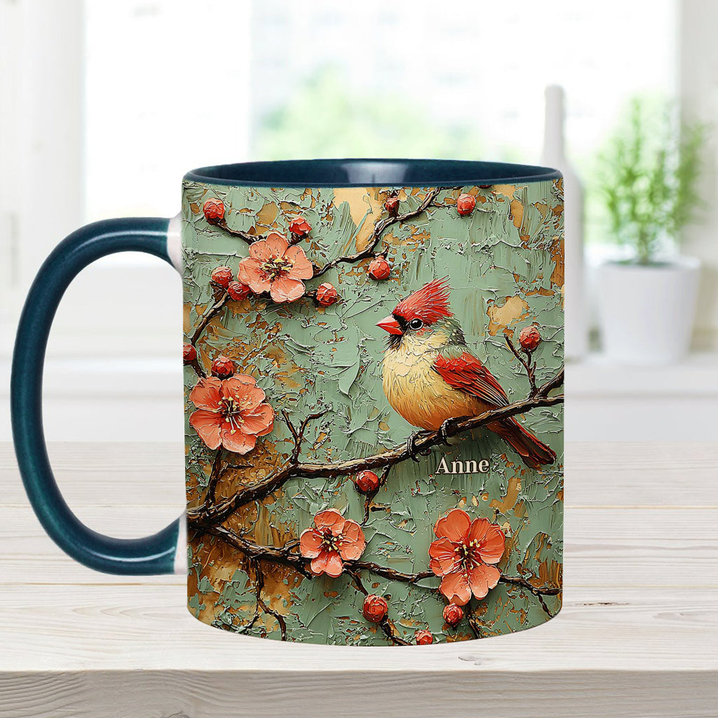Beautiful Cardinals - Personalized Accent Mug