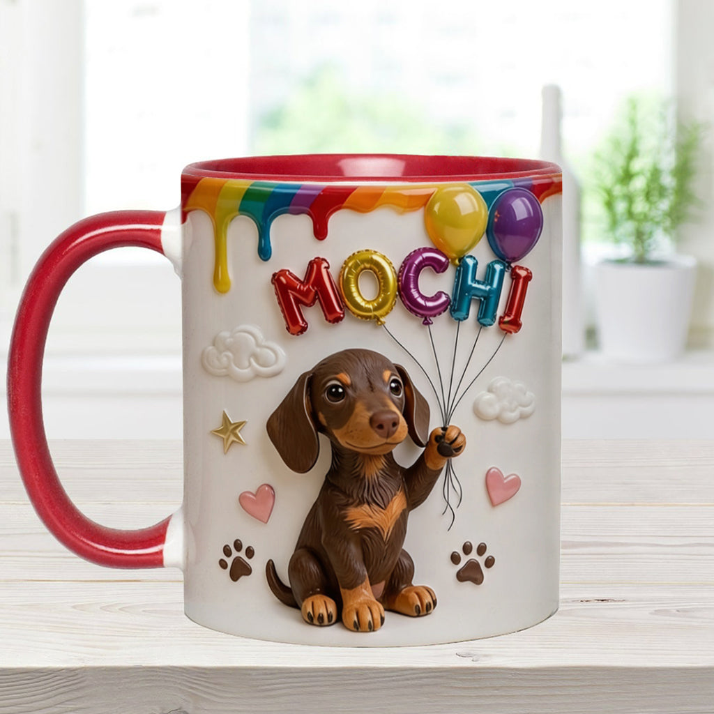 Custom Pet Name Ballon - Personalized Dog Accent Mug With Gift Box