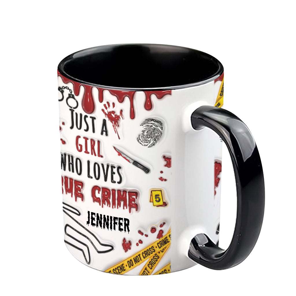 Just A Girl Who Loves True Crime - Personalized Accent Mug