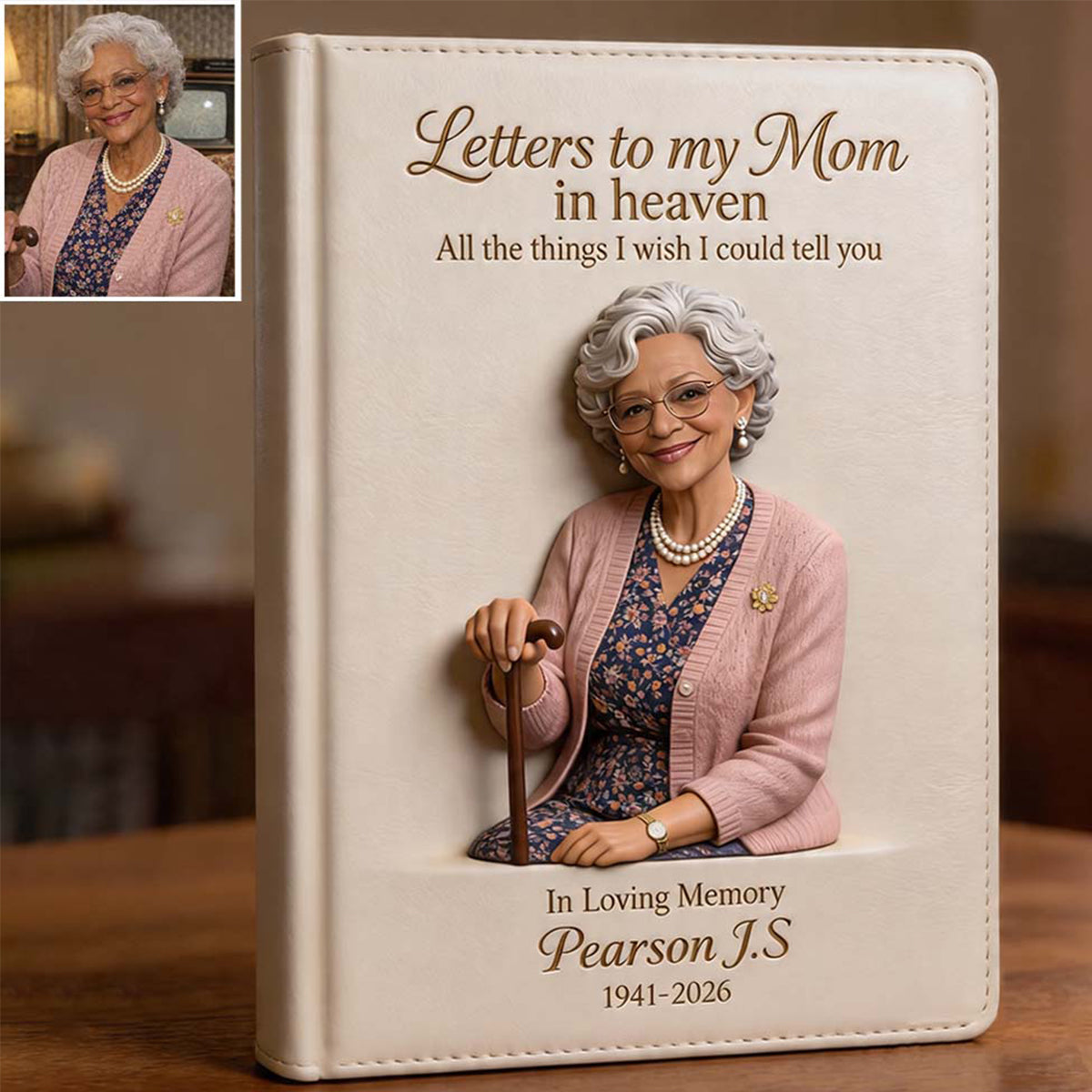 Letter To Heaven - Personalized Memorial Leather Journal