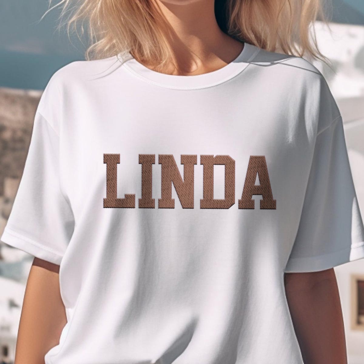 Custom Name - Personalized Aunt Embroidered T-shirt