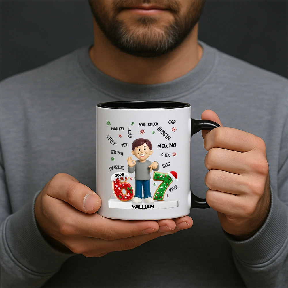 Teen Kid Custom Name Six Seven - Personalized Ceramic Mug, Fun Unique Gift for Kids or Teens