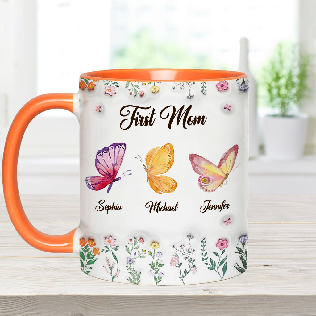 First Mom Now Grandma - Personalized Grandma Accent Mug
