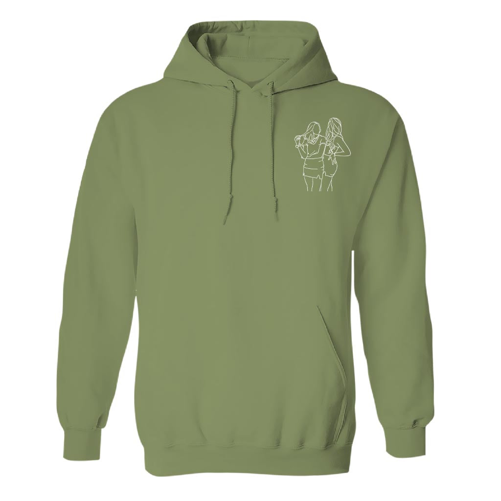 Custom Line Art - Personalized Daughter Embroidered Hoodie