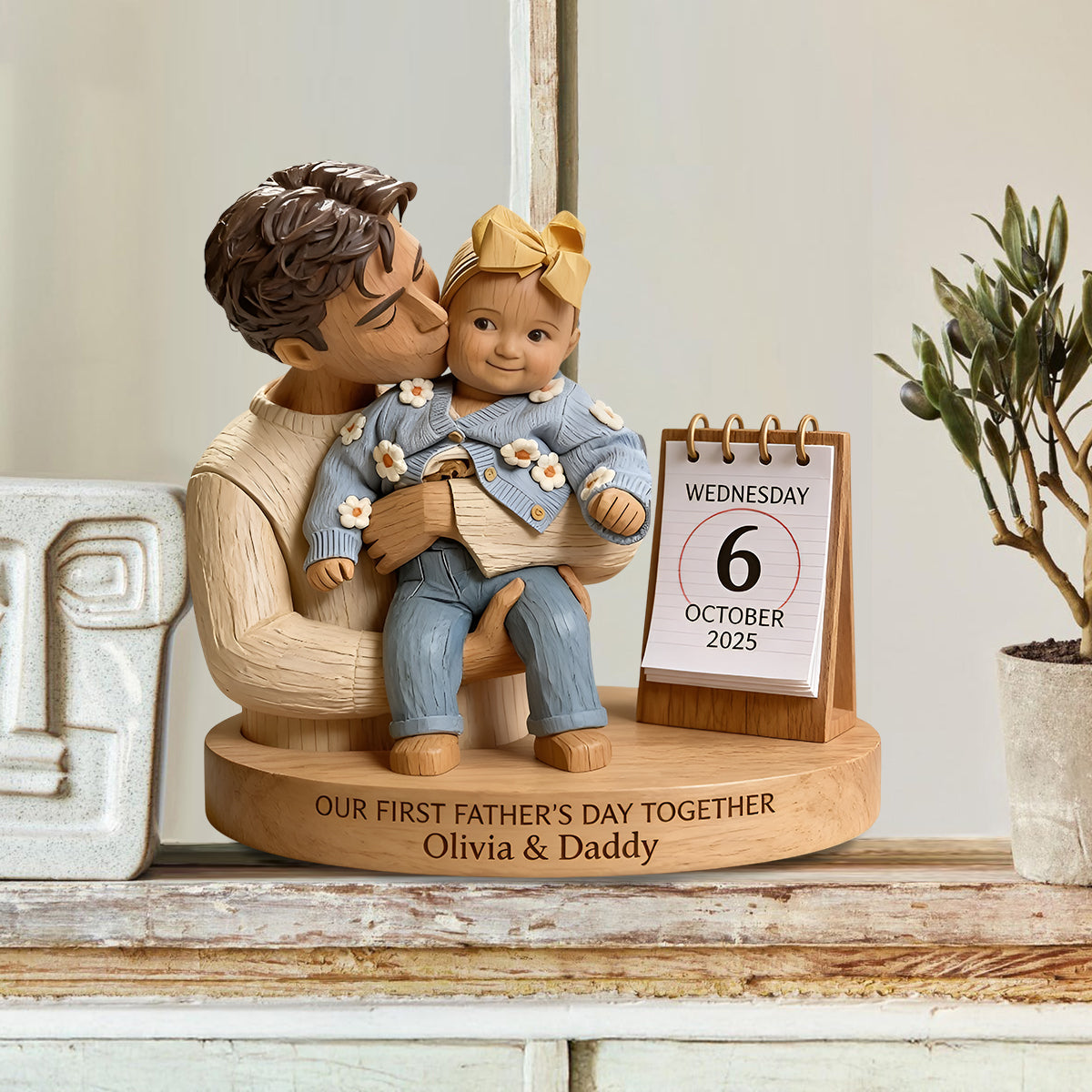 First Father's Day Gifts - Personalized Father Custom Shaped Wood Plaque
