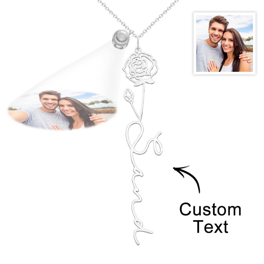 Birth Flower Photo Projection Charm - gift for anyone, who lost a loved one - Personalized Birth Flower Photo Projection Charm