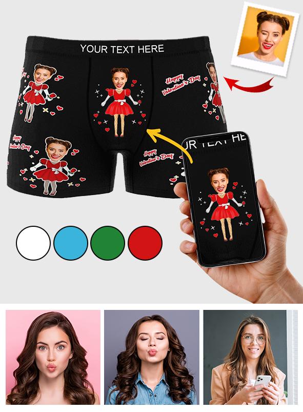 Custom Wife Or Girlfriend Face Boxers AR View - Personalized Couple Men's boxer briefs