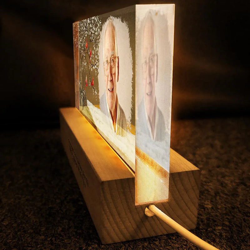Personalized Block LED Light Plaque Memorial Photo Night Light With 'I'm Always With You' Cozy Glow Unique Sympathy Gift