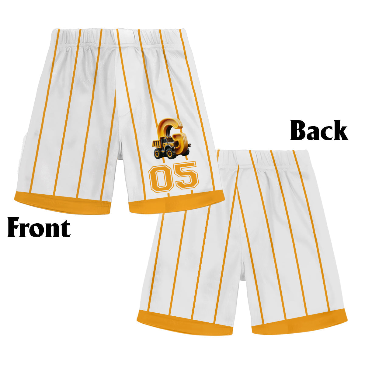 Cute Truck Alphabet Set For Kid - Personalized Kid Jersey Shirt & Shorts
