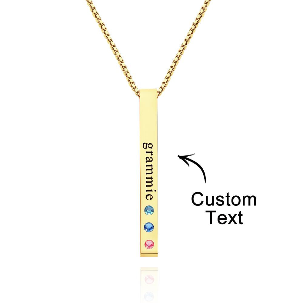 Custom Engraved Birthstone Charm - Personalized Engraved Birthstone Charm